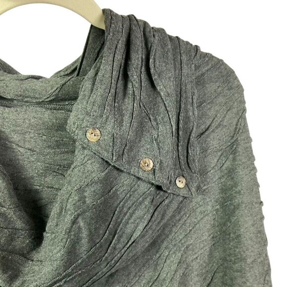 NWT Apropos Charcoal Gray Textured Women's Poncho Sweater Size L Polyester/Rayon - Picture 5 of 13